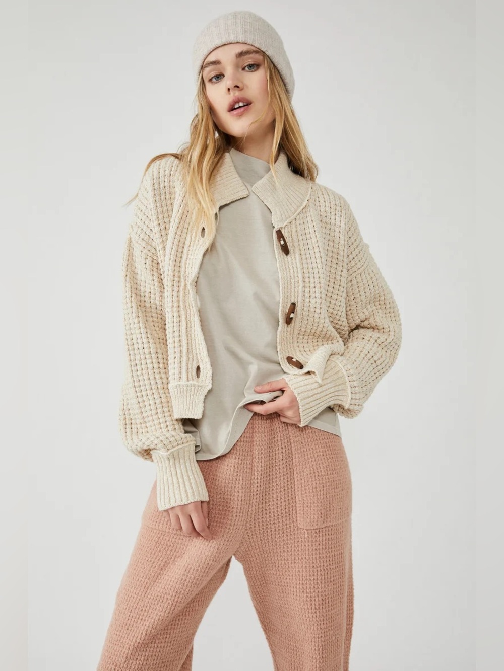 Free People Micah Cardigan Cream